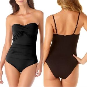 Anne Cole Shirred Bandeau One Piece Swimsuit 6
